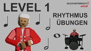 Rhythmusübungen Level 1: Viertel-, halbe und ganze Noten - Gehörbildung Lektion 2