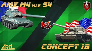 AMX M4 mle.54 vs Concept 1B / WoT Blitz / quick comparison and gameplay