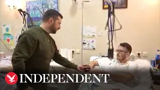 Zelensky gives state medals to wounded soldiers in Kyiv