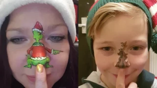 Christmas Nose Twerk! Grinch & Max! Face Paint Nose Dance! Mum & Son!