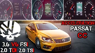 All Volkswagen Passat CC Acceleration 1 8 TSI 2 0 TSI 2 0 TDI 3 6 V6 FSI 4motion dsg