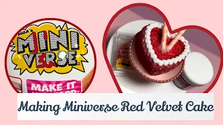 Making Miniverse Valentine's Day Red Velvet Cake- Easy to Make #minis #miniature #miniverse