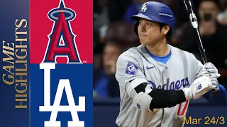 Los Angeles Dodgers vs. Los Angeles Angels GAME HIGHLIGHTS 3/24/2024 | MLB Spring Training 2024