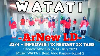 Watati Line Dance | Improver | Choreo by Ame Lin (INA) - July 2023 | ArNew LD