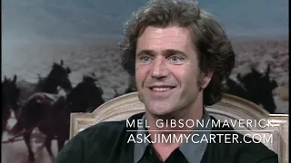 Mel Gibson with Jimmy Carter/1994 Maverick