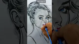 let's clean 🫧🪥 it|| Easy portrait drawing|| #art#drawing#ytshorts