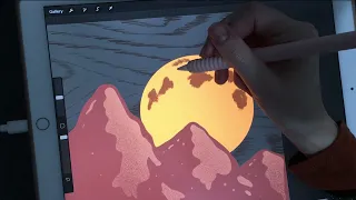 ASMR - Let's Paint an illustration in Procreate - iPad Writing Sounds - Whispering - Pencil Sounds