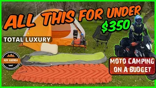 MOTORCYCLE CAMPING GEAR 2023 | BEST BUDGET MOTO CAMPING SETUP FOR UNDER $350 | MOTO CAMP IN LUXURY