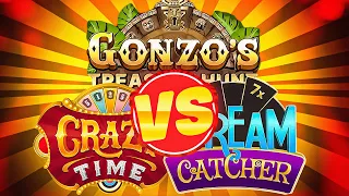 CRAZY TIME vs GONZA TREASURE vs DREAM CATCHER!