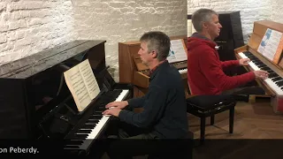 Bach 2 Part Invention No. 15 in B minor for 2 pianos, 4 hands (second piano part by Simon Peberdy)
