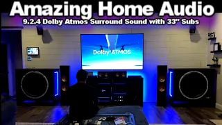 Amazing Home Audio System! Dolby Atmos 9.2.4 Surround Sound  with 2 33" Subwoofers (What it's like)