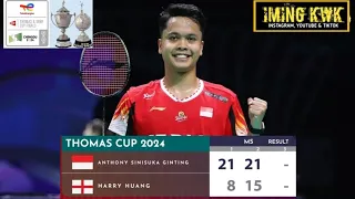 MS Thomas Cup 2024 | ANTHONY GINTING (Indonesia) VS (Inggris) HARRY HUANG