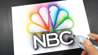 How to draw NBC logo with a stencil | Logo art | Stencil art