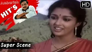 Dr.Ambarish Movies - Heroine talks to Ambarish kannada scenes | Yelu Suthina Kote Kannada Movie