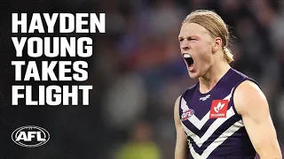 Hayden Young takes to the sky | AFL