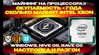 🔥 БОЛЬШОЙ ДОХОД на ZEPHYR для процессоров | Настройка и разгон INTEL XEON | WINDOWS , HIVE OS, RAVE