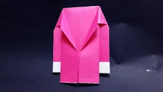 Paper Dress-How to make a Paper Coat Easy origami instructions step by step-Origami suit Jacket
