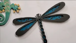 Dragonfly with viral paint technique | Scroll Saw Project | Scrap Wood