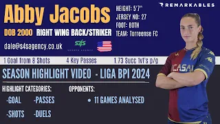 Abby Jacobs - 2000 - Right Wing Back/Striker - Soccer Season Highlights - Liga BPI 2024