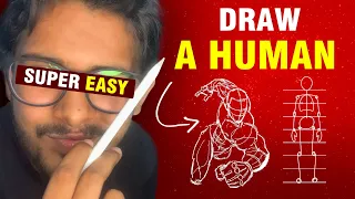 How to Draw a HUMAN? Super Easy way! | Artist Munda