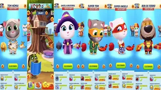 Talking Tom Gold Run Mummy Tom vs Witch Angela vs Zombie Ben vs Super Tom vs Super Angela & Iron Ben