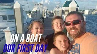 WE MOVED TO A BOAT || TRAWLER LIVING || Our First Night on the boat|| FAMILY MOVED ABOARD|| BOATLIFE