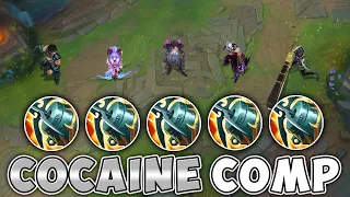 LEAGUE OF LEGENDS BUT WE BUILD 5 KRAKEN SLAYERS ON ONE TEAM (COCAINE COMP)