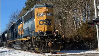 A Cold Day Of Railfanning CSAO WPCA-51 With CSXT 6238(LHF) & NS 5278