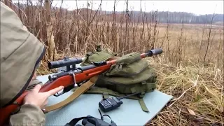 Трёхлинейка против пулемёта или винтовка Мосина на 500м!! Mosin rifle against machine gun