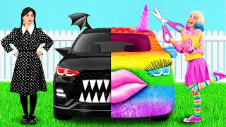 Coche Arcoiris vs Coche Negro Desafío | Situaciones Divertidas por TeenTeam Challenge