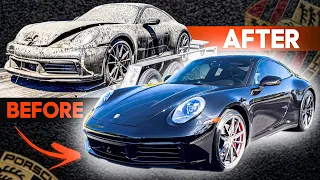 REBUILDING A CHEAP CRASHED 2020 PORSCHE CARRERA S￼ IN 12 MINUTES