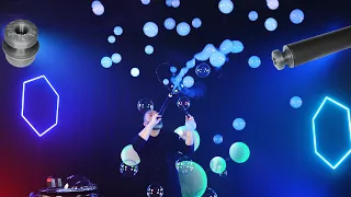 Интересные трюки в шоу мыльных пузырей при помощи специальной насадки на WOW Smoke