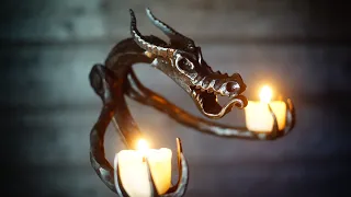 Blacksmithing - forging a Dragon candle holder