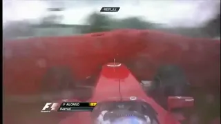 Fernando Alonso onboard crash Belgian GP 2010