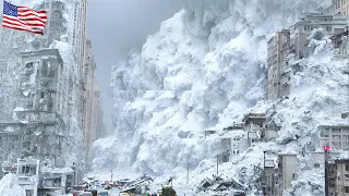 America now! New York, Ohio are in chaos! A terrible snowstorm buried cars and houses disappeared