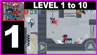 Red and Blue Stickman Prison LEVEL 1 2 3 4 5 6 7 8 9 10 - Gameplay Walkthrough Part 1 all Solution