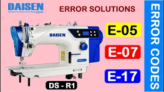 DS -R1 , E05 E07 E17 Error,Daisen Japan Technology Industrial High Speed Direct Drive Sewing Machine
