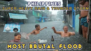 PHILIPPINES MOST BRUTAL FLOOD YOU'VE NEVER SEEN BEFORE  | UNFORGETABLE SUPER SOAKED SCENARIO IN QC