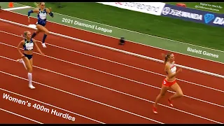 Women's 400m Hurdles.  Bislett Games. Diamond League.  Bislett Stadium, Oslo, Norway.  July 1, 2021.