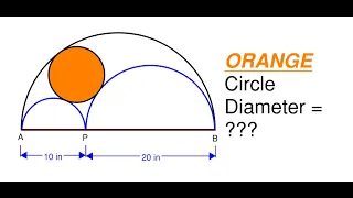 Can You Find the Diameter of the Orange Circle? Fun Geometry Problem Test Your Math Skills Part 36