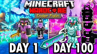 I Survived 100 Days as an ENDER PIGLIN in Hardcore Minecraft... Here’s What Happened