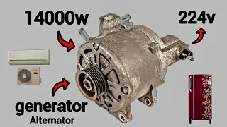 I turn free energy 14000W💡 into 224V with generator alternator.