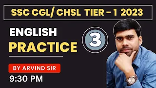 (Practice - 3)  SSC CGL /CHSL  TIER - I  2023  Previous Year Q. Paper II PRACTICE BY ARVIND SIR