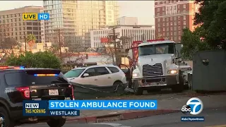 LAFD ambulance crashes in Westlake after being stolen in downtown I ABC7