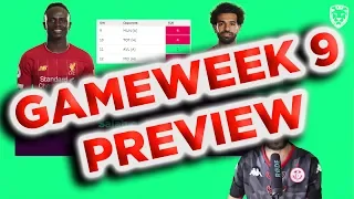 Gameweek 9 Preview ⚽ FPL 19/20