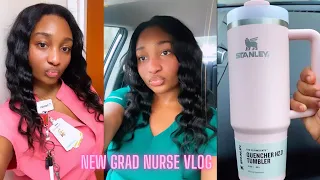 NEW GRAD ICU NURSE VLOG 🩺| My last shifts as a PCT + Shopping for nursing essentials 💕