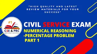 Civil Service Exam Drill for 2024 (NUMERICAL REASONING -Percentage Problem Part 1)