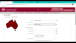 CRICOS - Department of Education website to check study options in different states.