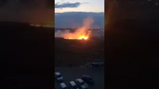 Огромный пожар у магазина Metro в Воронеже