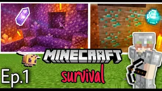 [Minecraft] The starter of my new adventure | 1.16 survival let's play Ep.1